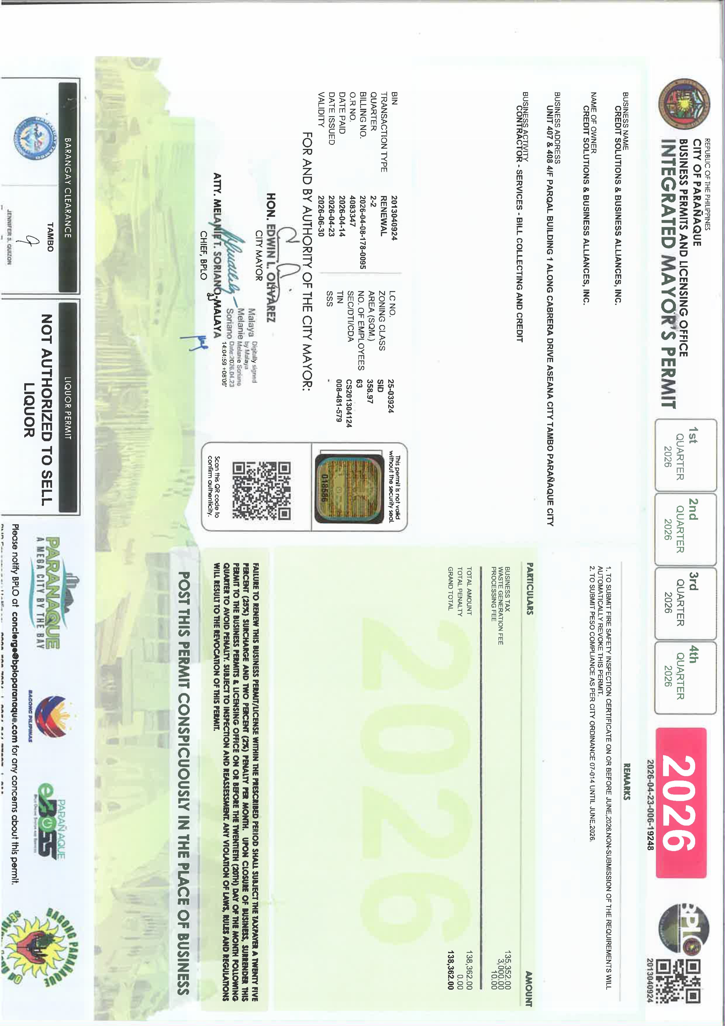 Business Certificate